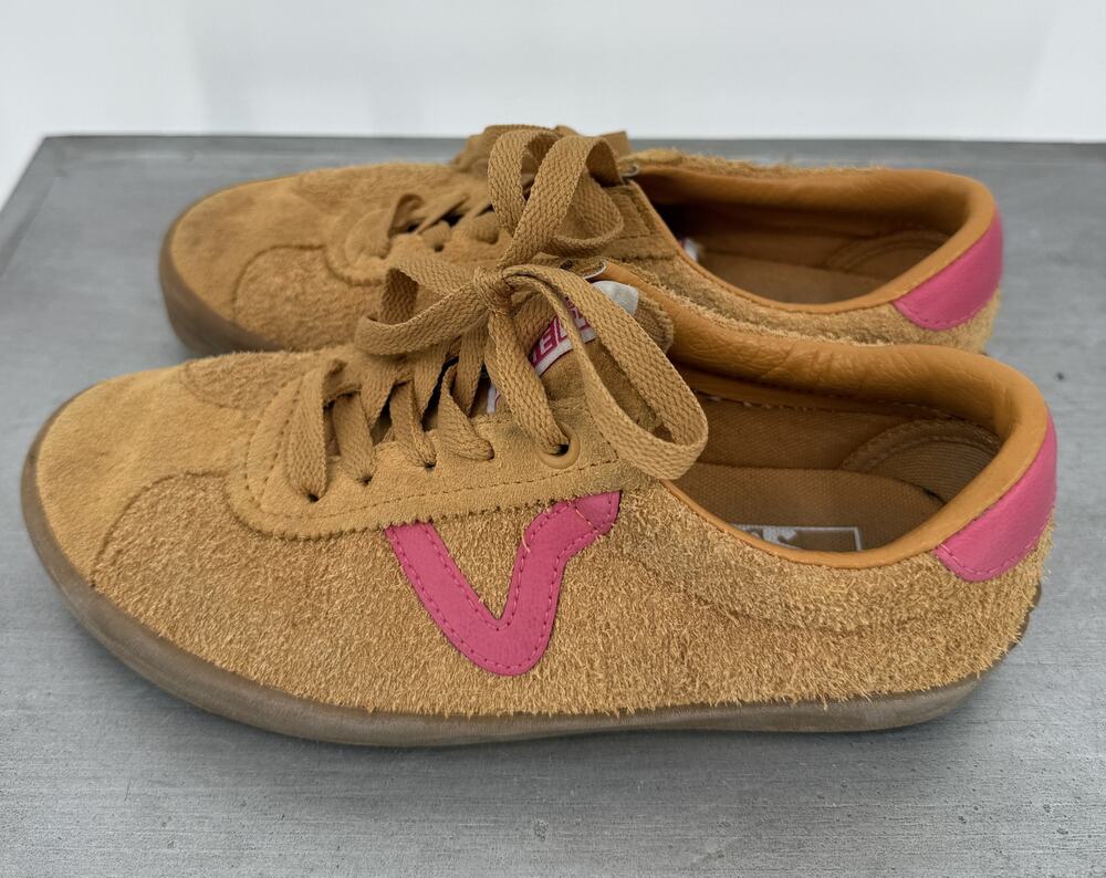Vans Old Skool 751505 Brown Pink Suede Skate Shoes M4/W5.5 School Fall Fashion